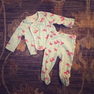 Baby girl flamingo set 3-6M